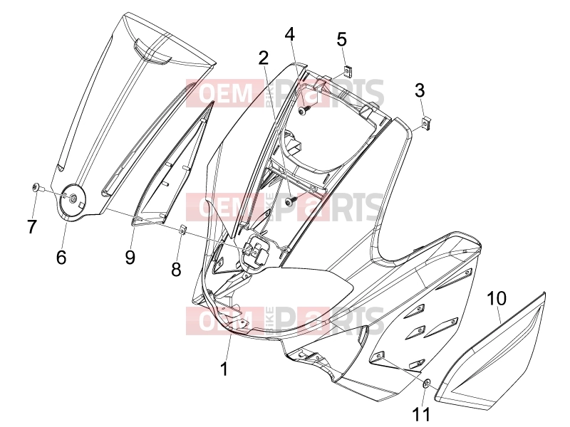 gilera 2018 Runner 50 SP Frame - Plastic parts - Coachwork » Front shield