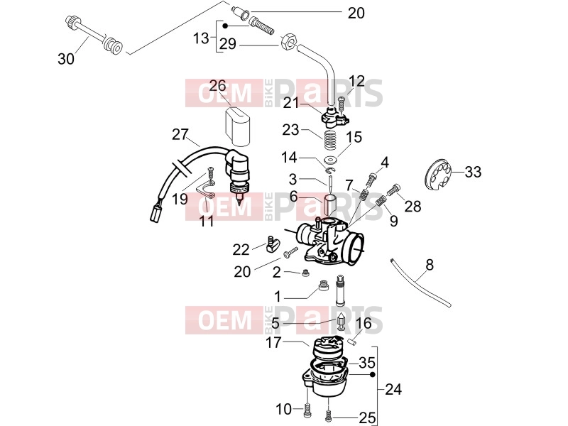 gilera 2006 Runner 50 SP Engine » Carburetor's components