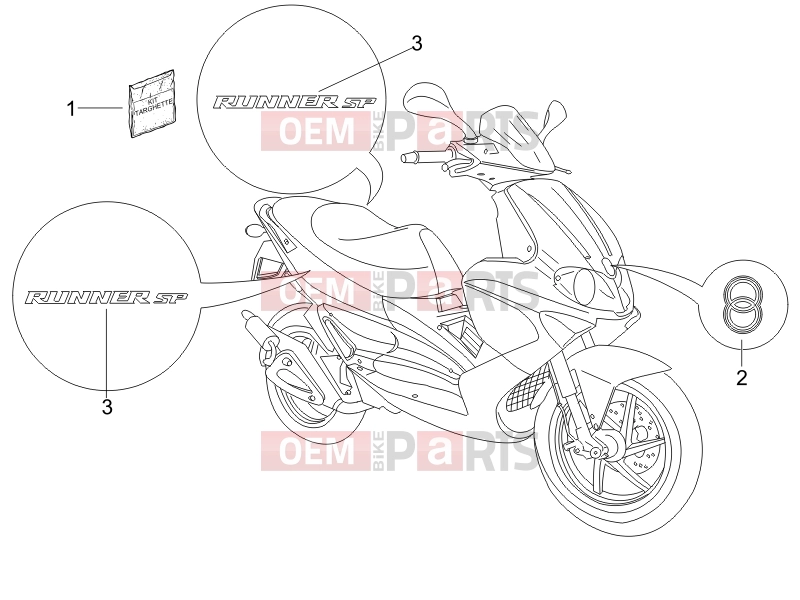 gilera 2007 Runner 50 SP Frame - Plastic parts - Coachwork » Plates - Emblems