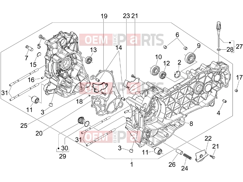 gilera 2008 Runner 125 ST 4T Engine » Crankcase