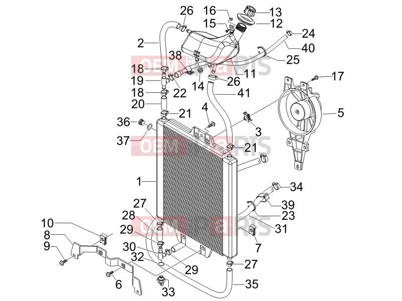 gilera 2012 Runner 125 ST 4T Frame - Plastic parts - Coachwork » Cooling system