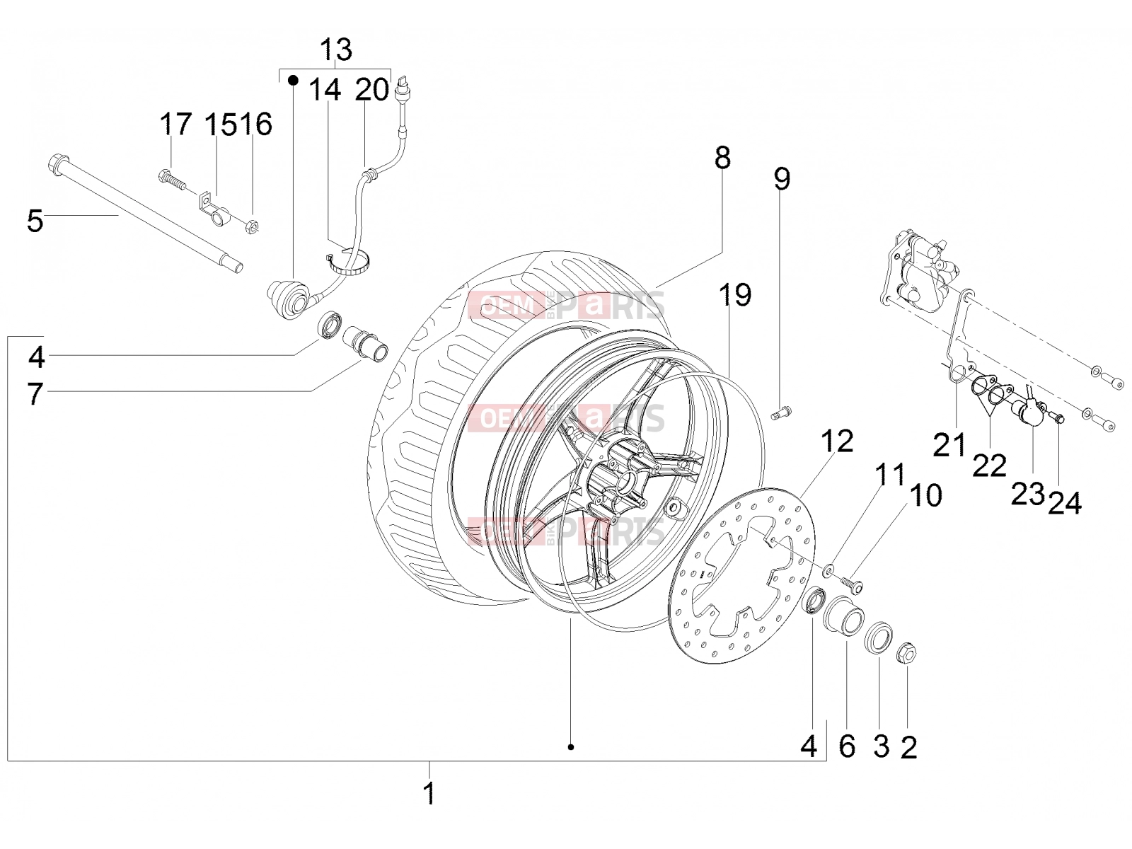 gilera 2012 Runner 125 ST 4T Suspensions - Wheels » Front wheel