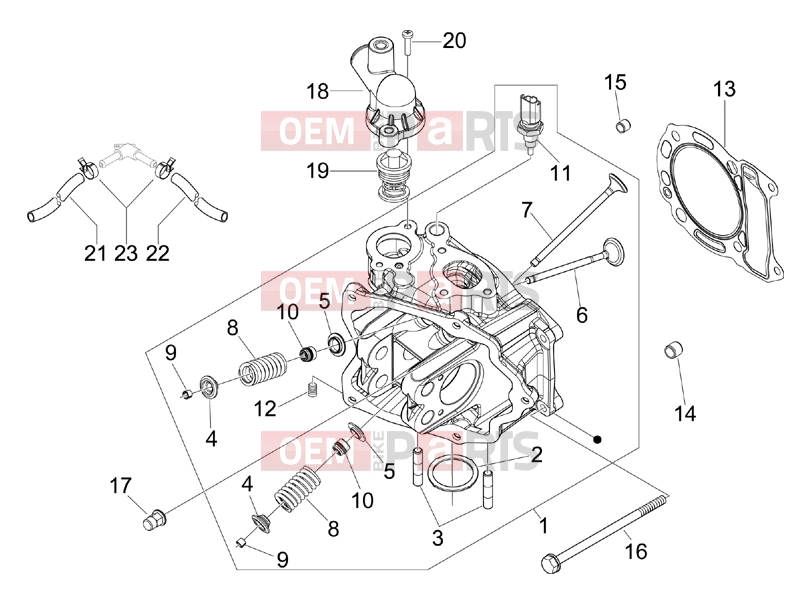 gilera 2012 Runner 125 ST 4T Engine » Head unit - Valve