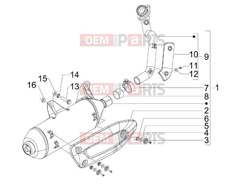 gilera 2014 Runner 125 ST 4T Engine » Silencer