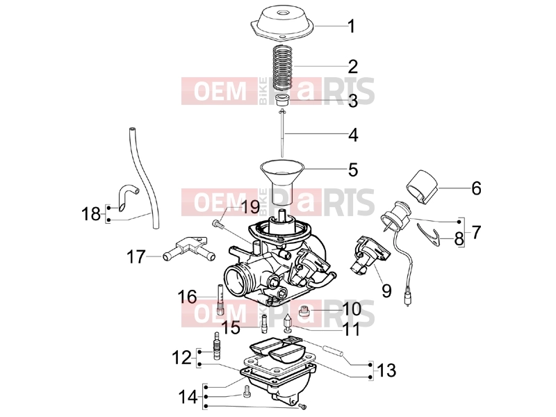 gilera 2016 Runner 125 ST 4T Engine » Carburetor's components