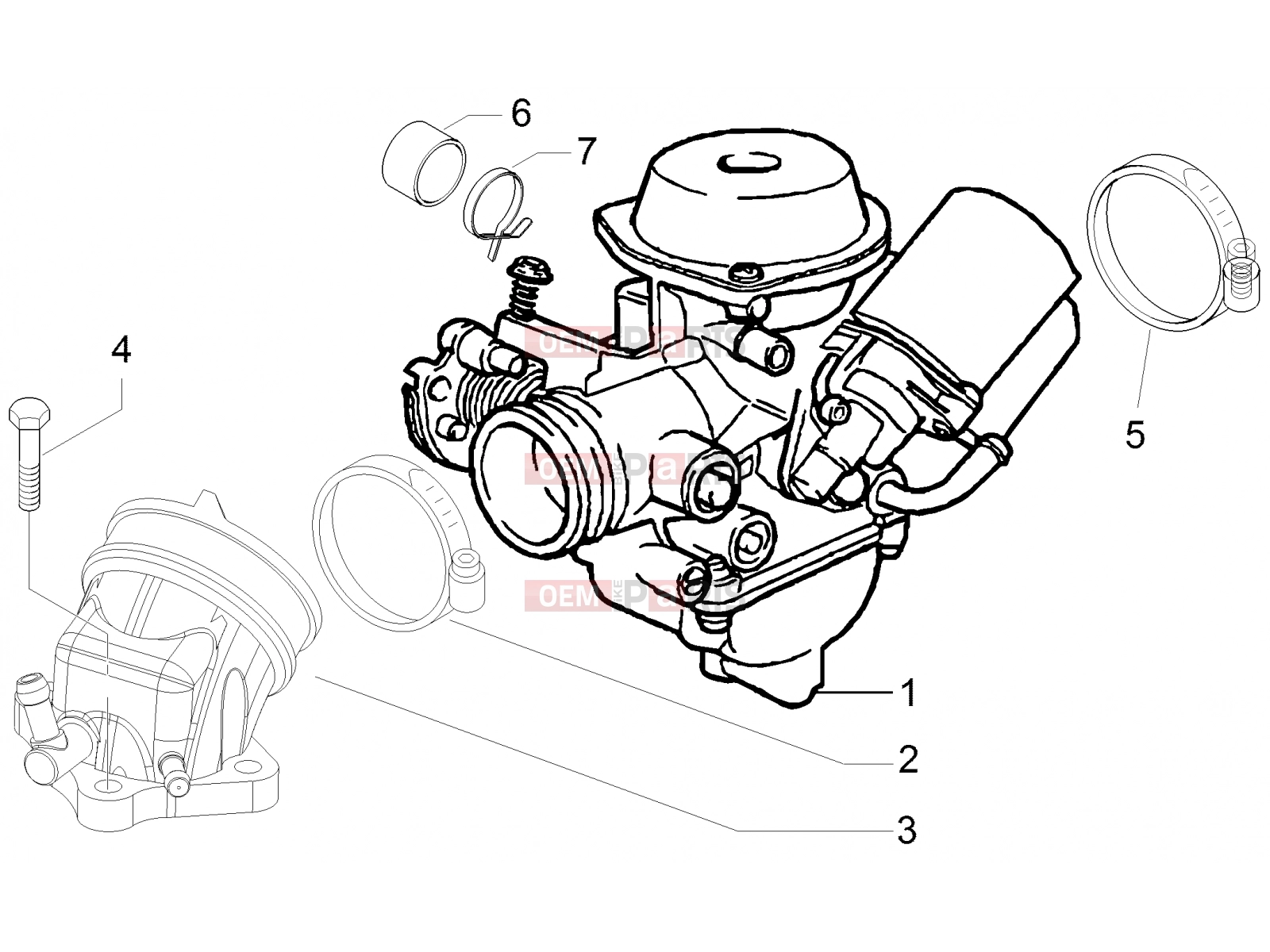 gilera 2016 Runner 125 ST 4T Engine » Carburettor, assembly - Union pipe