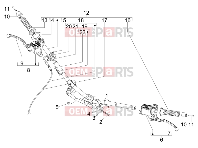 gilera 2016 Runner 125 ST 4T Handlebars/Steering » Handlebars - Master cil.