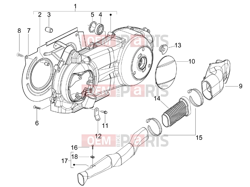 gilera 2017 Runner 125 ST 4T Engine » Crankcase cover - Crankcase cooling