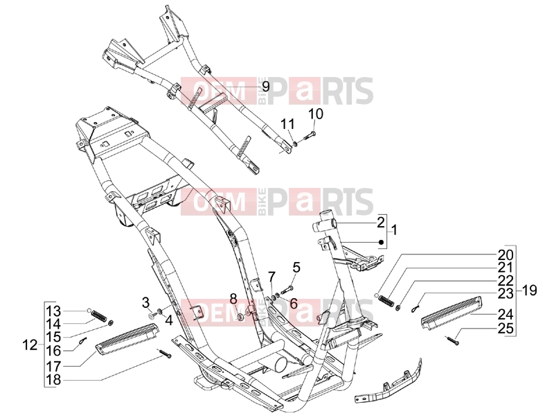 gilera 2017 Runner 125 ST 4T Frame - Plastic parts - Coachwork » Frame/bodywork