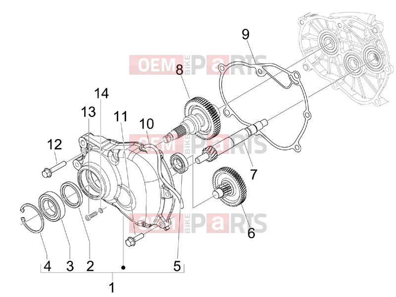 gilera 2017 Runner 125 ST 4T Engine » Reduction unit