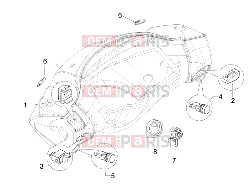 gilera 2017 Runner 125 ST 4T Electrical system » Selectors - Switches - Buttons
