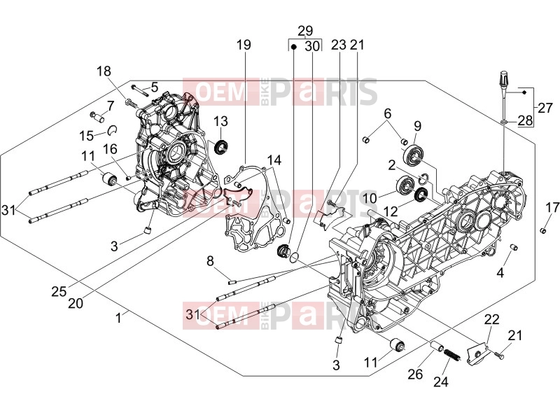 gilera 2008 Runner 200 ST 4T Engine » Crankcase