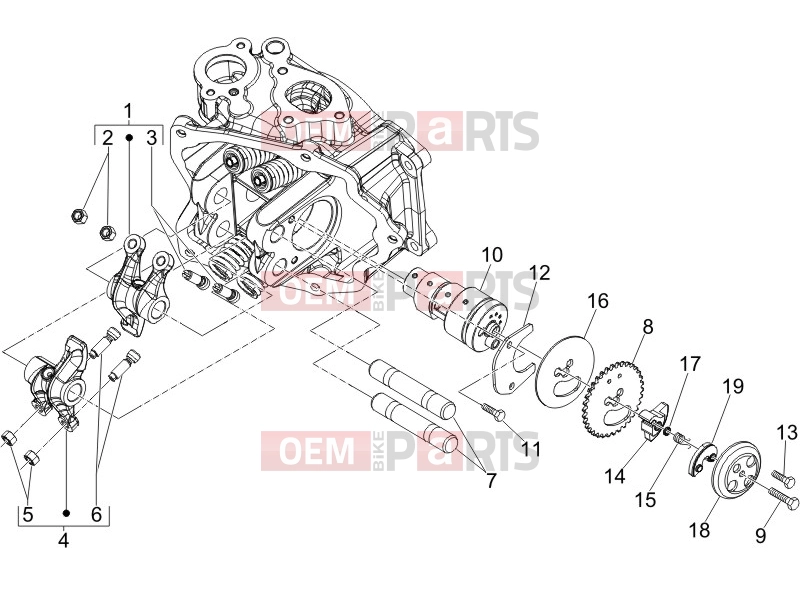 gilera 2010 Runner 200 ST 4T Engine » Rocking levers support unit