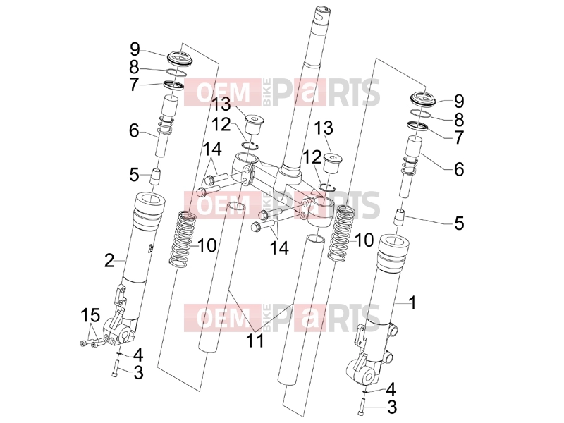 gilera 2012 Runner 200 ST 4T Suspensions - Wheels » Fork's components (Kayaba)