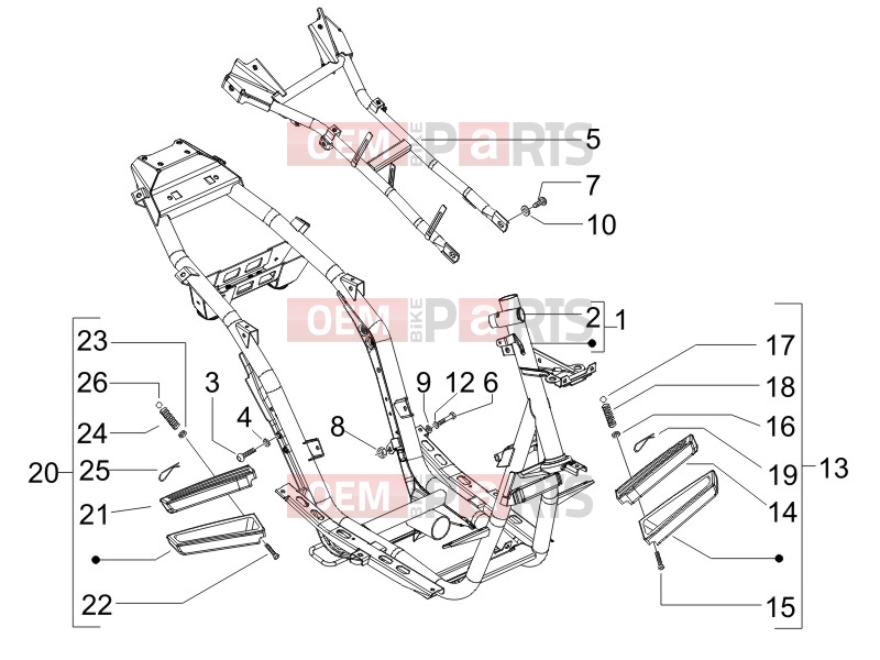 gilera 2012 Runner 200 ST 4T Frame - Plastic parts - Coachwork » Frame/bodywork