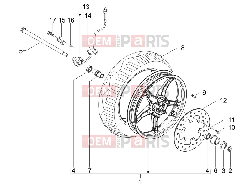 gilera 2012 Runner 200 ST 4T Suspensions - Wheels » Front wheel