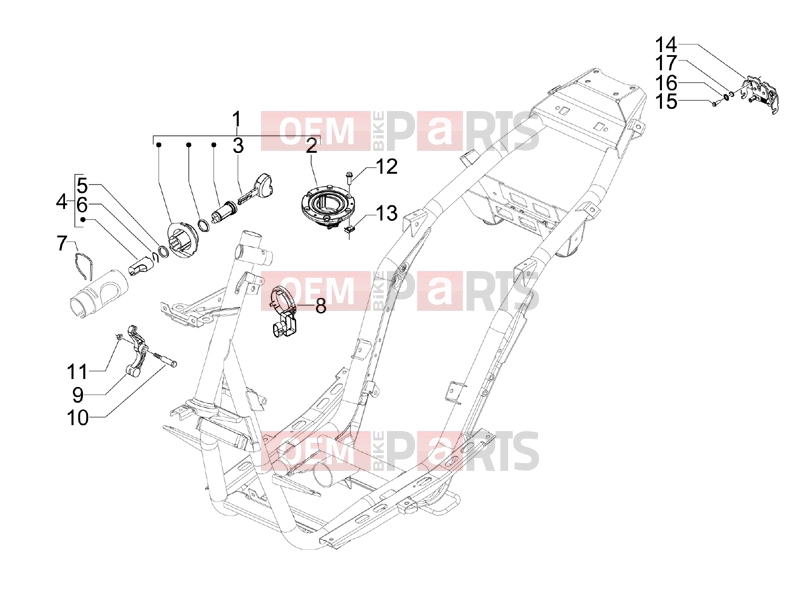 gilera 2012 Runner 200 ST 4T Frame - Plastic parts - Coachwork » Locks