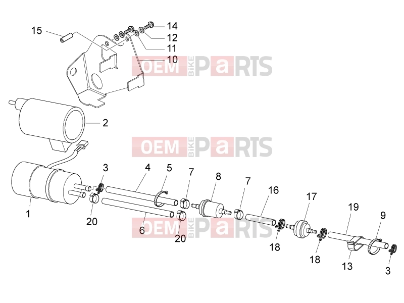 gilera 2012 Runner 200 ST 4T Frame - Plastic parts - Coachwork » Supply system