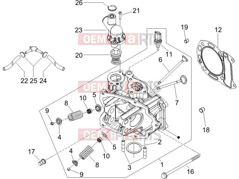 gilera 2005 Runner 125 VX 4T Engine » Head unit - Valve