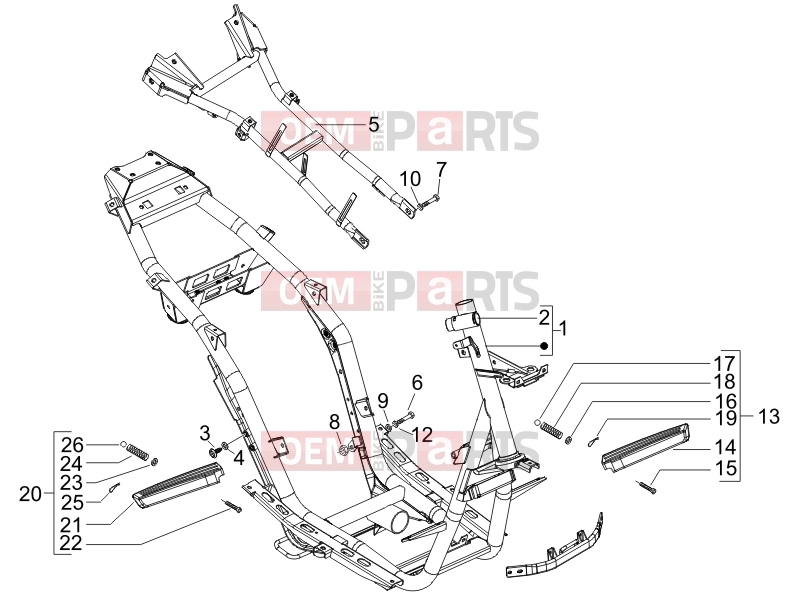 gilera 2007 Runner 125 VX 4T Frame - Plastic parts - Coachwork » Frame/bodywork