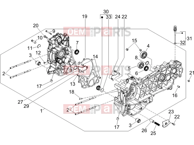 gilera 2006 Runner 125 Race VX 4T Engine » Crankcase