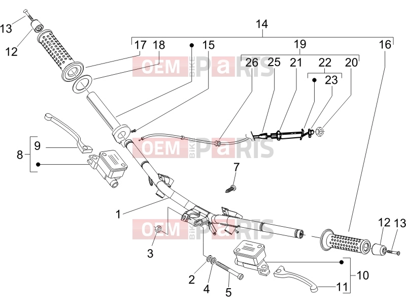 gilera 2006 Runner 200 VXR 4T Handlebars/Steering » Handlebars - Master cil.
