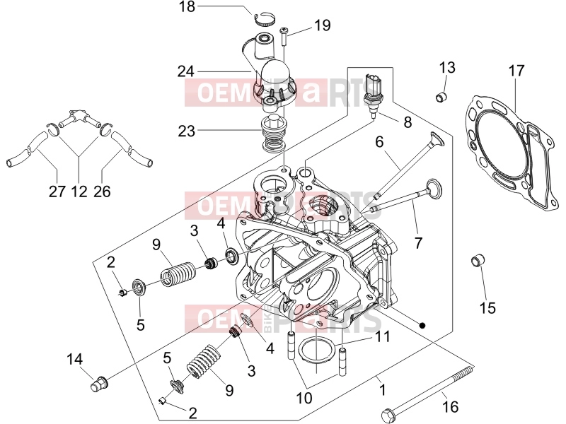 gilera 2006 Runner 200 VXR 4T Engine » Head unit - Valve