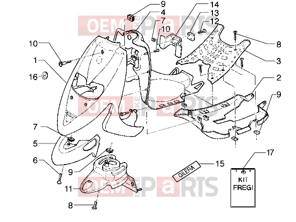 gilera Stalker 50 Chassis » Front shield-Footboard-Spoiler