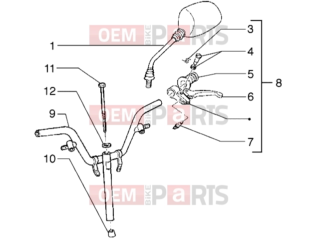 gilera Stalker 50 Handlebars » Handlebars component parts