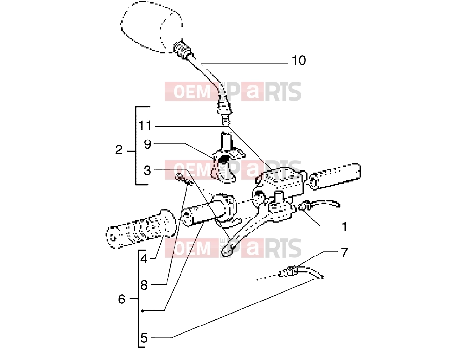 gilera Stalker 50 Handlebars » Handlebars component parts