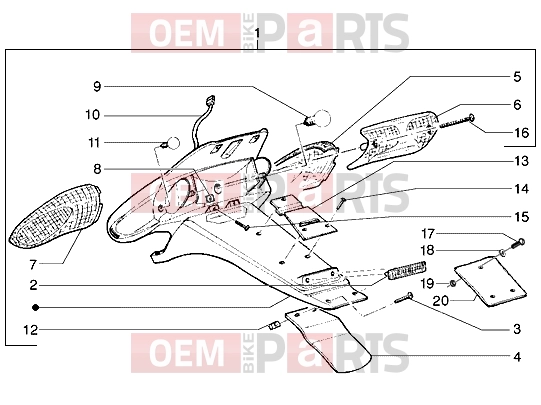 gilera Stalker 50 Electrical system » Rear tail lamp