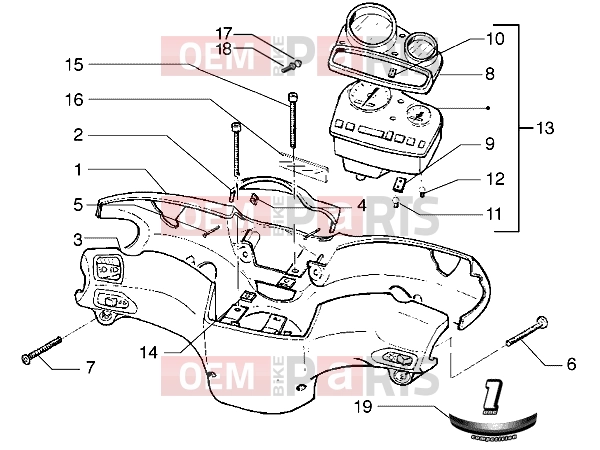 gilera Stalker 50 Handlebars » Speedometers Kms.-Handlebar covers