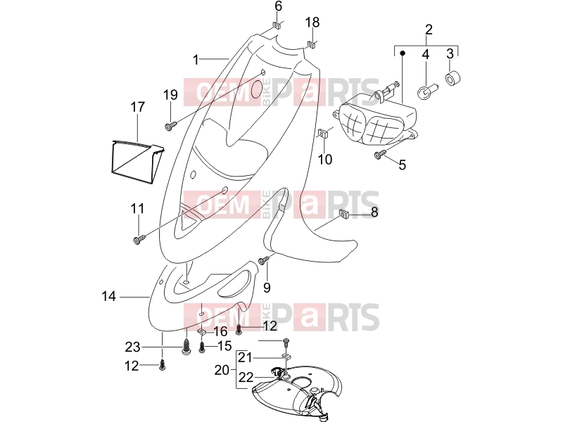 gilera 2005 Stalker 50 Frame - Plastic parts - Coachwork » Front shield