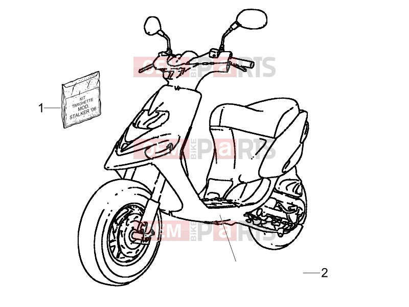 gilera 2005 Stalker 50 Frame - Plastic parts - Coachwork » Plates - Emblems
