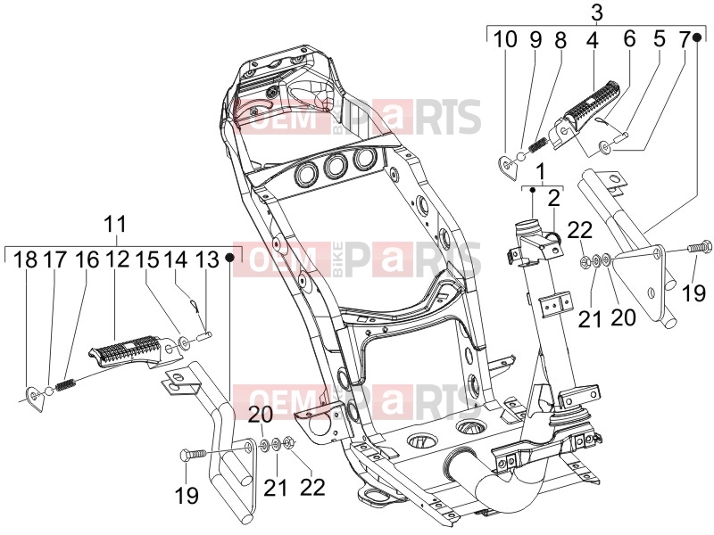 gilera 2009 Stalker 50 Frame - Plastic parts - Coachwork » Frame/bodywork