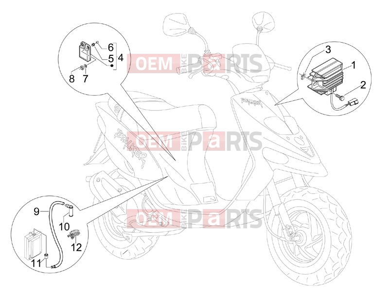 gilera 2010 Stalker 50 Electrical system » Voltage Regulators - Electronic Control Units (ecu) - H.T. Coil