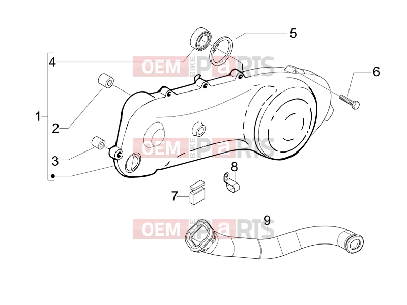 gilera 2012 Stalker 50 Engine » Crankcase cover - Crankcase cooling