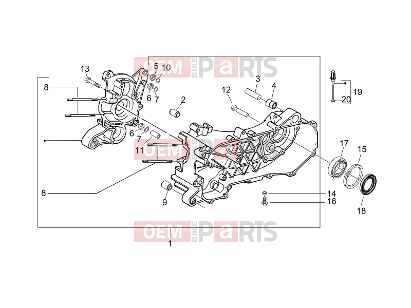 gilera 2007 Stalker 50 Special Edition Engine » Crankcase