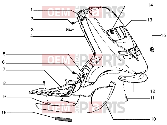 gilera Storm 50 Chassis » Front shield-Footboard-Spoiler