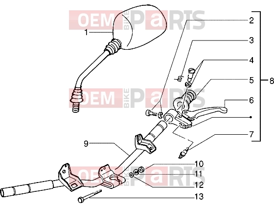 gilera Storm 50 Handlebars » Handlebars component parts