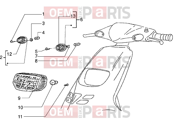 gilera Storm 50 Electrical system » Headlamp