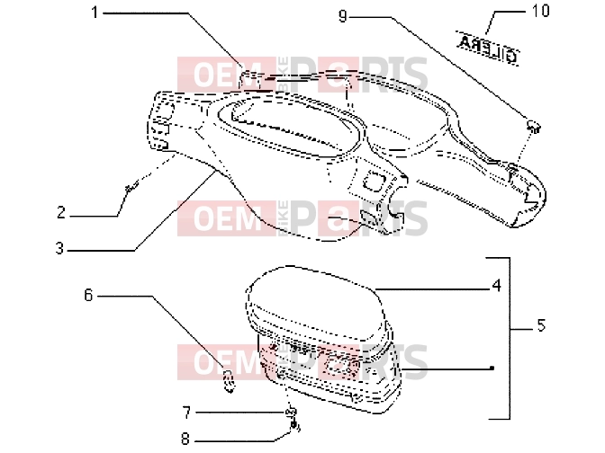 gilera Storm 50 Handlebars » Speedometers kms.-Handlebar covers