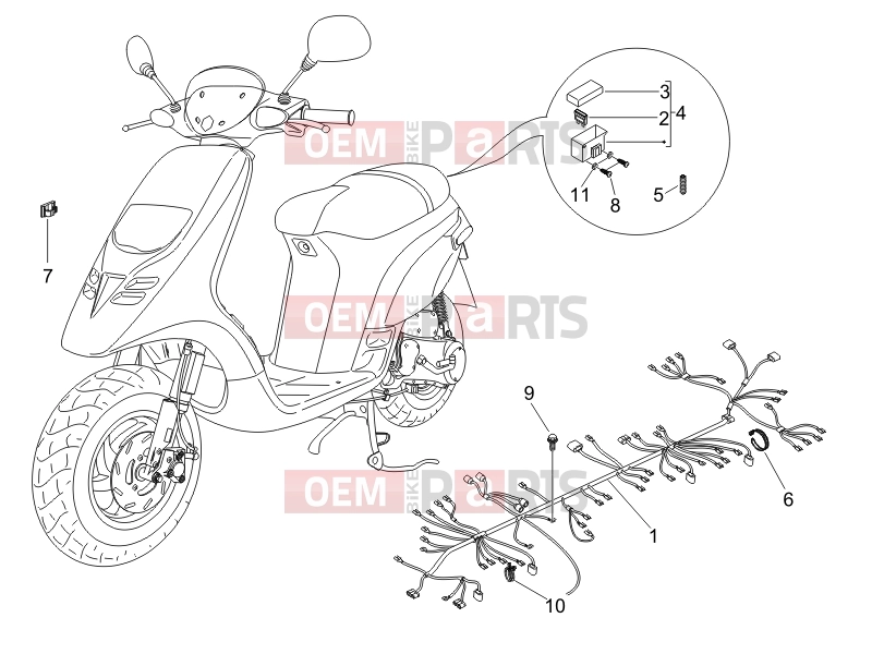 gilera 2008 Storm 50 Electrical system » Main cable harness