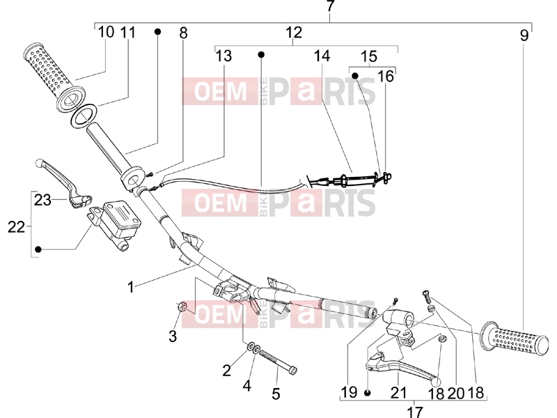 gilera 2009 Storm 50 Handlebars/Steering » Handlebars - Master cil.