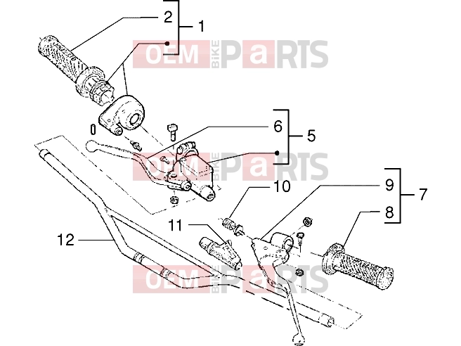 gilera Surfer Handlebars » Handlebars component parts