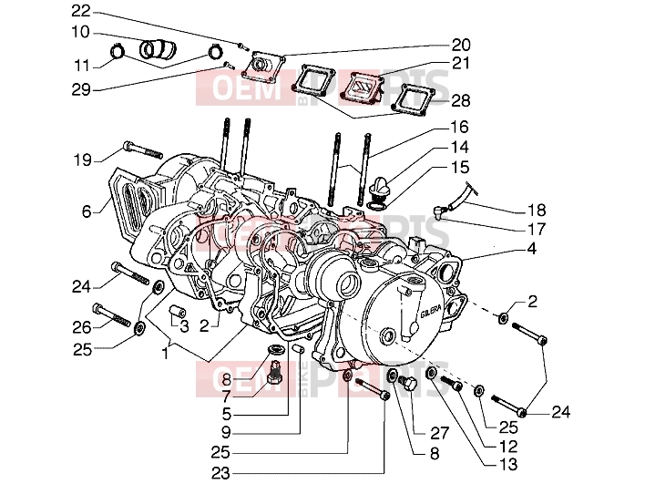 gilera Zulu Engine » Crankcase