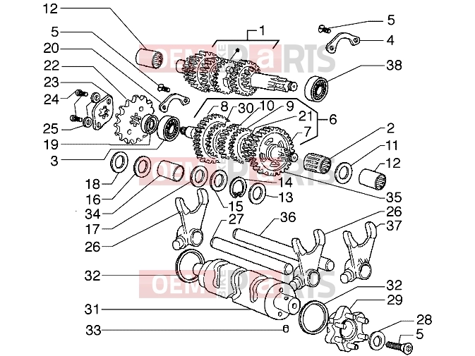 gilera Zulu Engine » Gear group