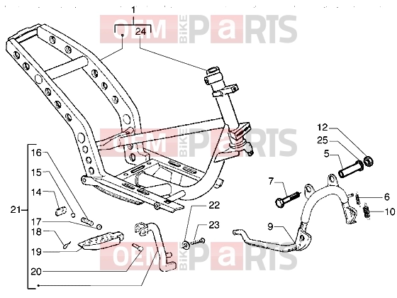 gilera Runner VX Chassis » Chassis-Central stand
