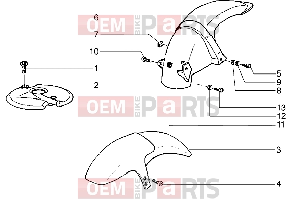 gilera Runner VX Chassis » Front and rear mudguard