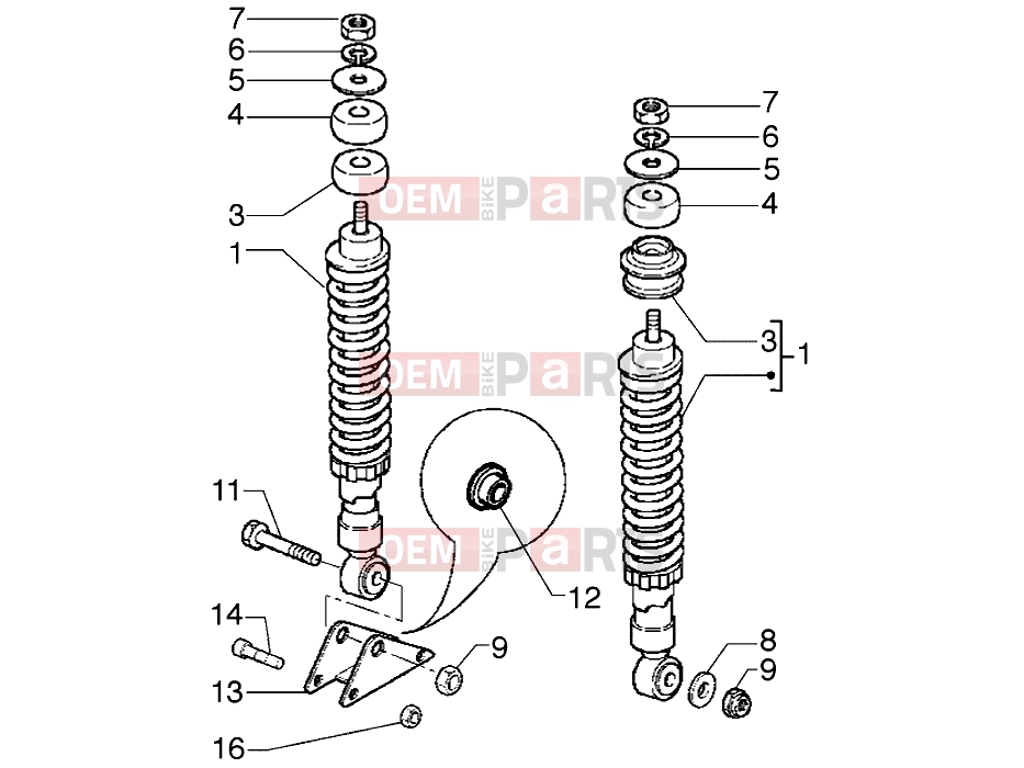 gilera Runner VX Suspensions-Wheels » Rear shock absorber